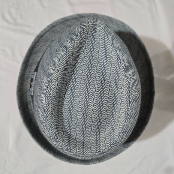 Goorin Bros.  Blue Gray Striped Geo Fedora 100-2357 - Sz M* - Picture 5 of 7